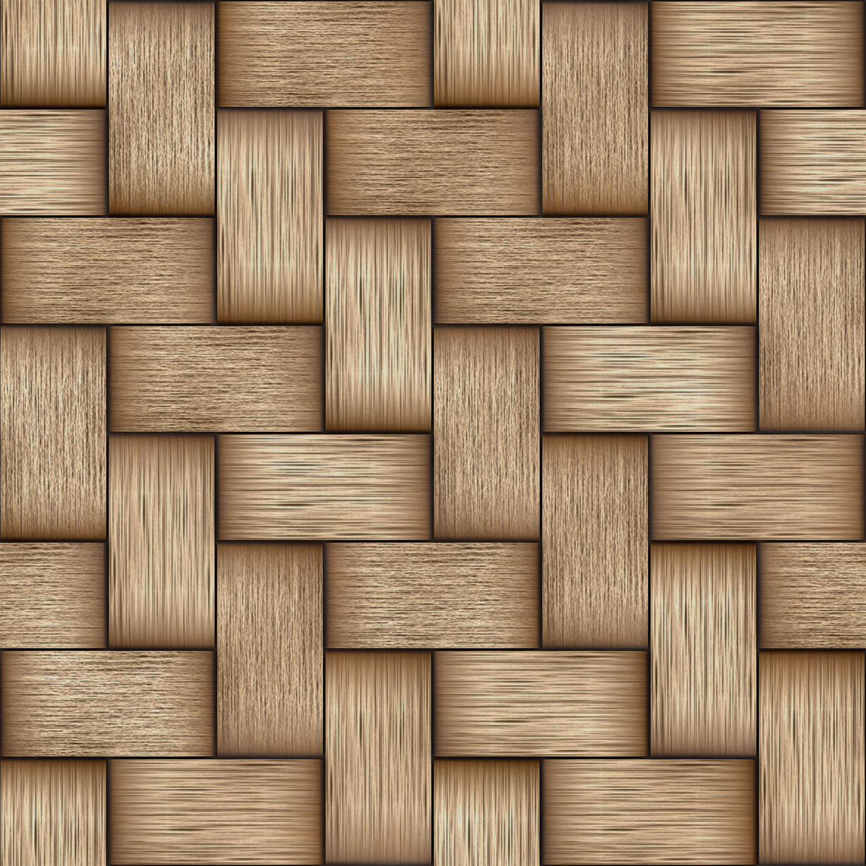 3D Realistic woven bamboo herringbone rendered texture seamless